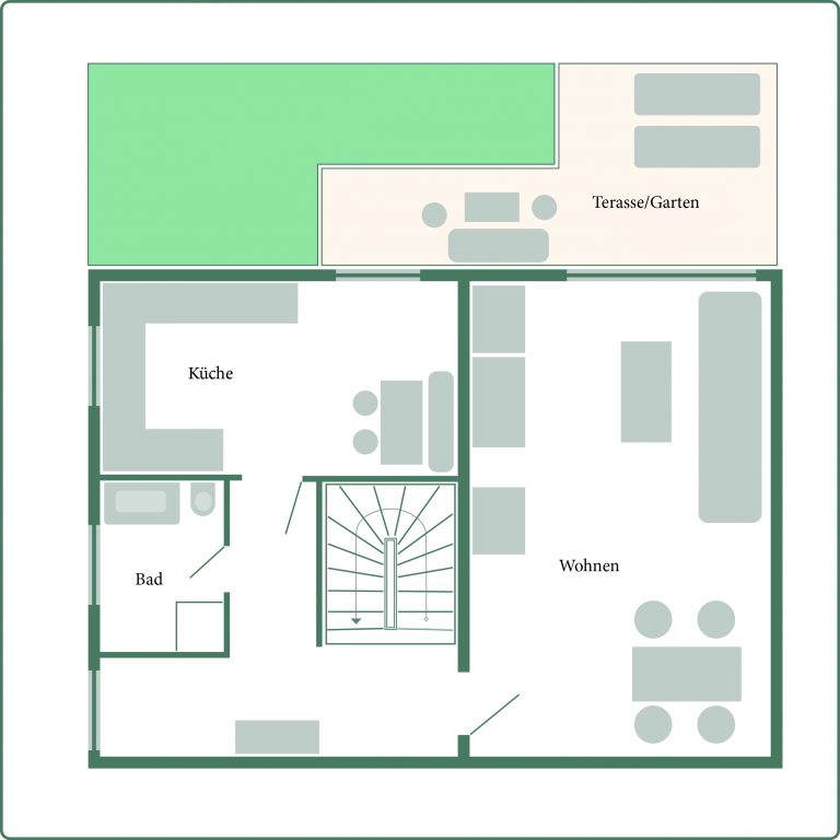Grundriss Ferienhaus Erdgeschoss am Tegernsee Rottach-Egern
