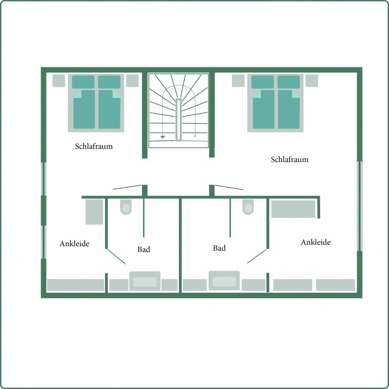 Grundriss Ferienhaus Obergeschoss am Tegernsee Rottach-Egern