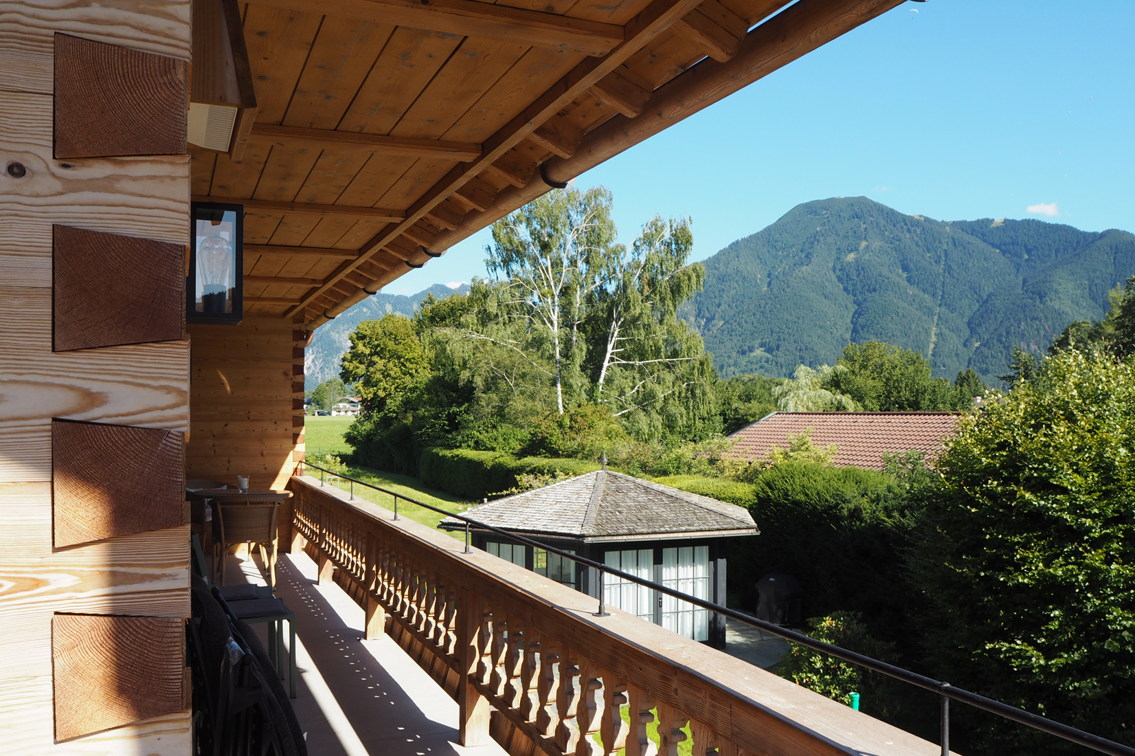 Ferienwohnung Rottach-Egern Laerche10 Ausblick Balkon Wallberg